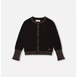 Deux par Deux Knitted Cardigan With Pink Lurex In Black